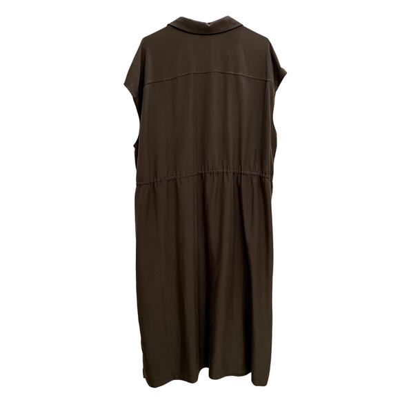 Old Navy Dress Women XXL Olive Green Sleeveless Summer Lightweight Waist Tie - Picture 5 of 9
